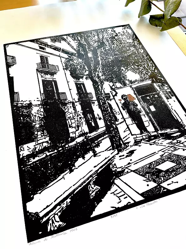 Milena Kowalska - Linocut "Kwiaciarka"