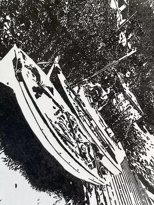 Milena Kowalska - Linocut - "Port de Valldemossa"