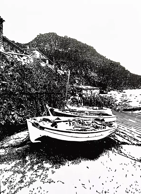 Milena Kowalska - Linocut - "Port de Valldemossa"