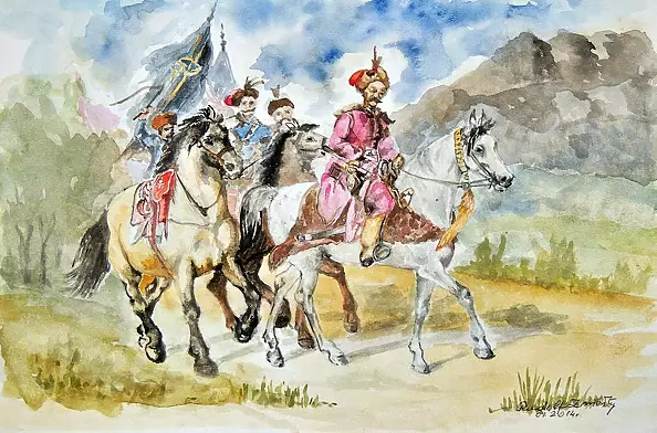 Rudolf Zmełty - Lisowczycy / watercolor by J.Kossaka /