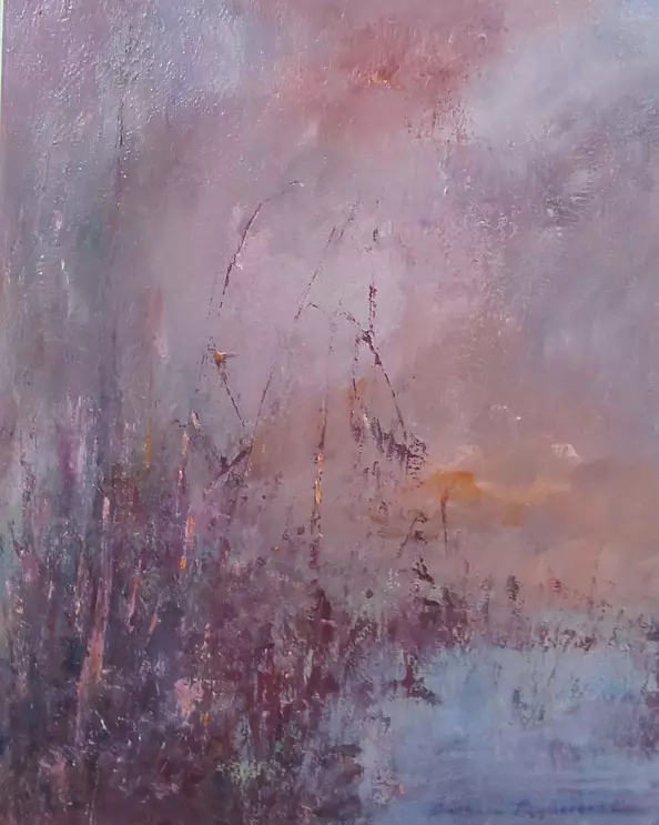 Barbara Przyborowska - November evening at the lake