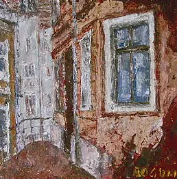 Piotr Bogdan, Аллеи загородных домов, Масляная картина - холст, 65 x 55