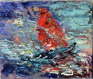 Aksana Shalyapina - Łódka z czerwonym żaglem