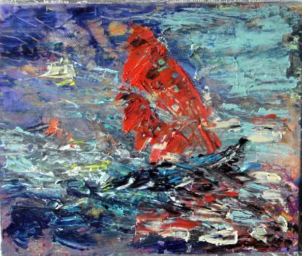 Aksana Shalyapina - Łódka z czerwonym żaglem