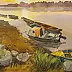 Krzysztof Michalski, Bateaux à Mięćmierz, Aquarelles - papier, 41 x 33