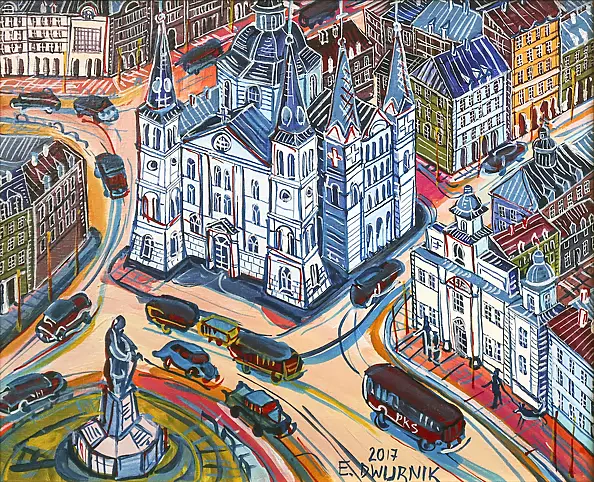 Edward Dwurnik - Łódź - OIL PAINTING