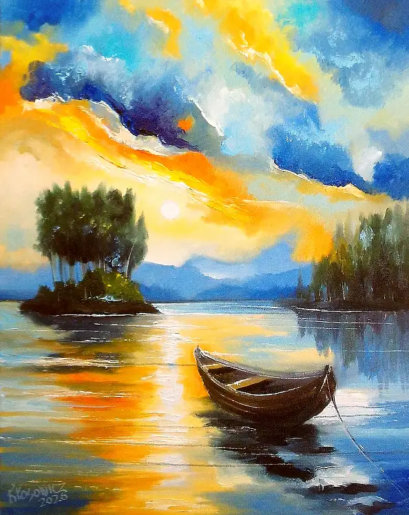 Krzysztof Kłosowicz, "Łódź", Quadro a olio - tela, 40 x 50