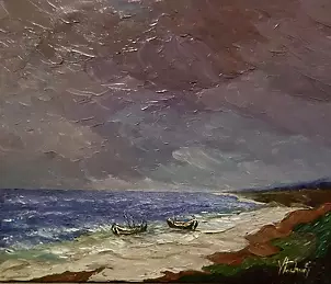   - Boats on the beach