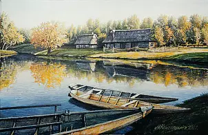 Mirosław Kowzanowicz - Boats off the shore.