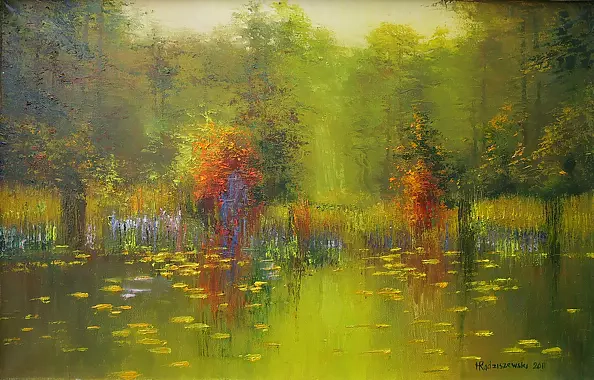 Henryk Radziszewski - Boat on the pond