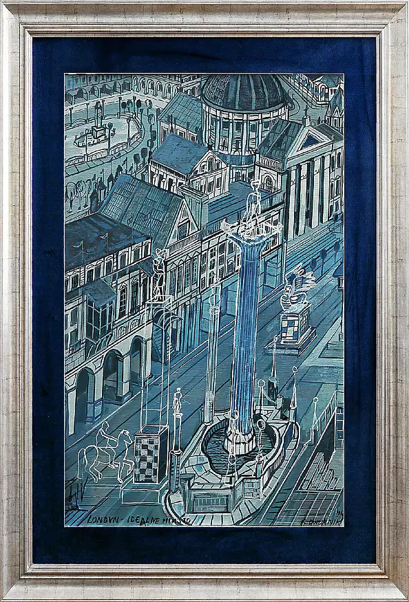 Edward Dwurnik - London - the perfect city - OIL PAINTING