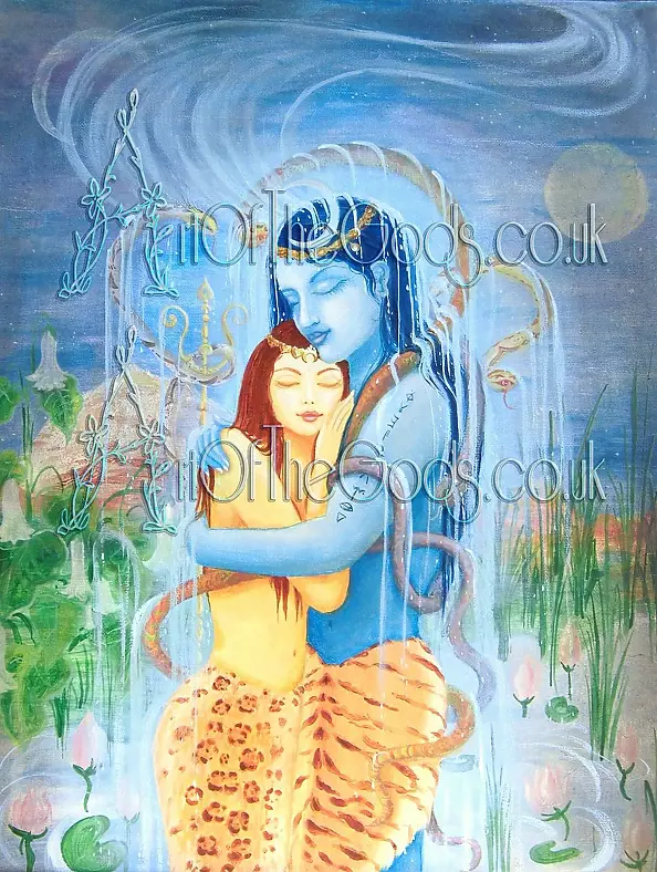 Silvina Ivanova - Lord Shiva with the Godess Parvati, accepting the Ganges as it lands on Earth