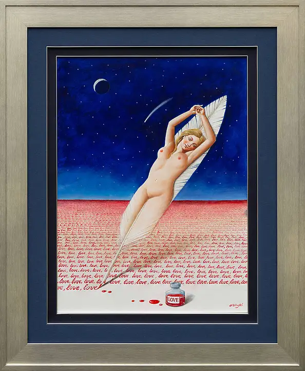 Rafał Olbiński, Love Serenade, Acrylic painting, Oil painting - canvas, 67 x 91