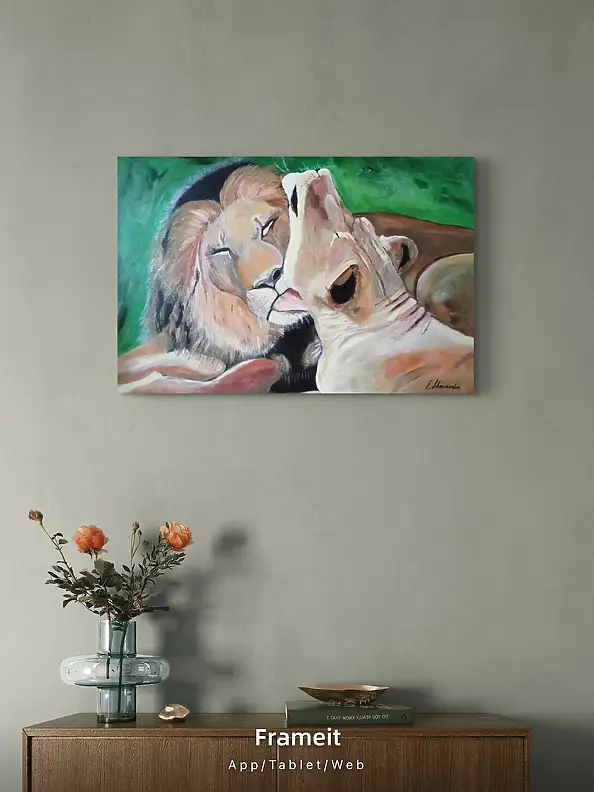 Ewa Mościszko, Lovers, 60x40x2 cm, acrylic on canvas, Acrylic painting - canvas, 60 x 40