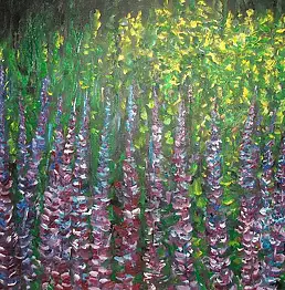 Dorota Sasor Adamczyk, lupino, Quadro a olio - tela, 70 x 50