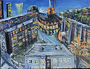 Krystyna Mościszko, Lupino, Quadro ad acrilico - , 40 x 30