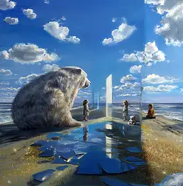 Agata Buczek, Miroir, Peinture à l'huile - toile, 90 x 100