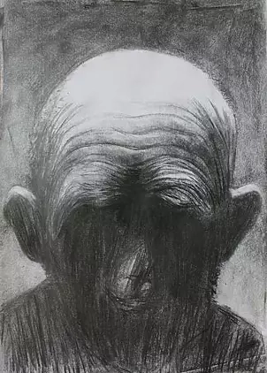 Agnieszka Kurlenda - Łysiejący mężczyzna rysunek ołówkiem