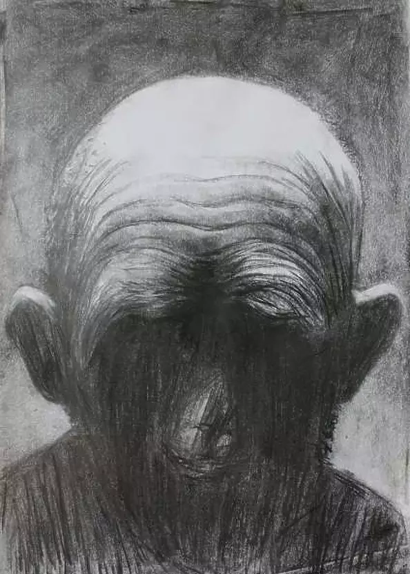 Agnieszka Kurlenda - Łysiejący mężczyzna rysunek ołówkiem