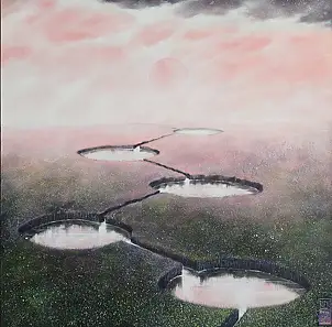 Dariusz Franciszek Różyc, ''MAGIC FIELDS part III'' series ''Not so distant..'', Acrylic painting - canvas, 70 x 70