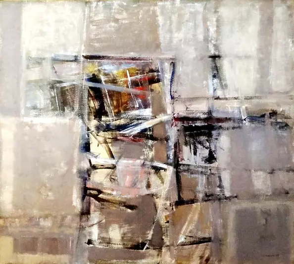 Cezary Trzepizur - STILL LIFE with chairs, 90 X 100