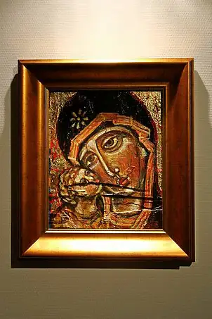 Eugeniusz Molski, OUR LADY of Vladimir, Acrylic painting - canvas, 32 x 37