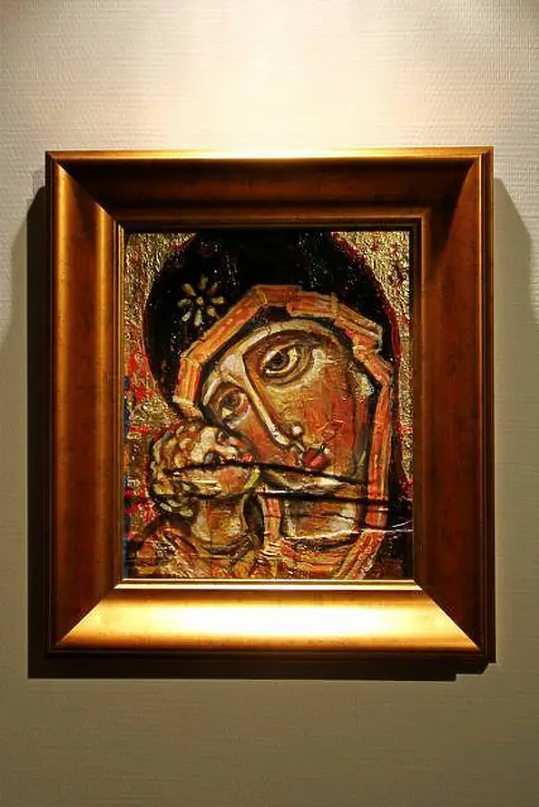 Eugeniusz Molski, OUR LADY of Vladimir, Acrylic painting - canvas, 32 x 37