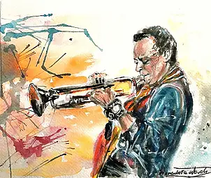 Bernadeta Nowak, MILES DAVIS, Akwarele - , 70 x 100