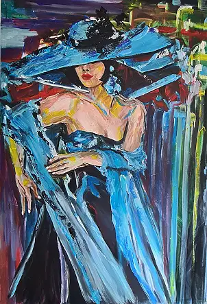 małgorzata machynia, MODELL, Acrylgemälde - Leinwand, 100 x 150