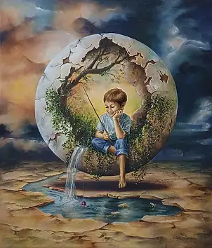 Małgorzata Greguła, MONADA III, Obraz olejny - płótno, 60 x 70