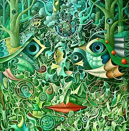 Leszek Kostuj, Machina Forest II, Акрилова картина - плита, 60 x 70