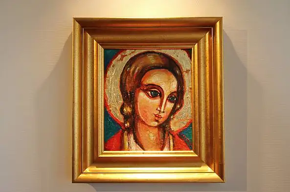 Eugeniusz Molski, Madonna Joyful, Acrylic painting - canvas, 40 x 43