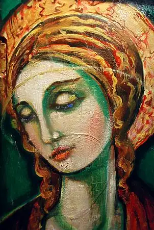 Eugeniusz Molski, Madonna of Dubrovnik, Acrylic painting - canvas, 40 x 55