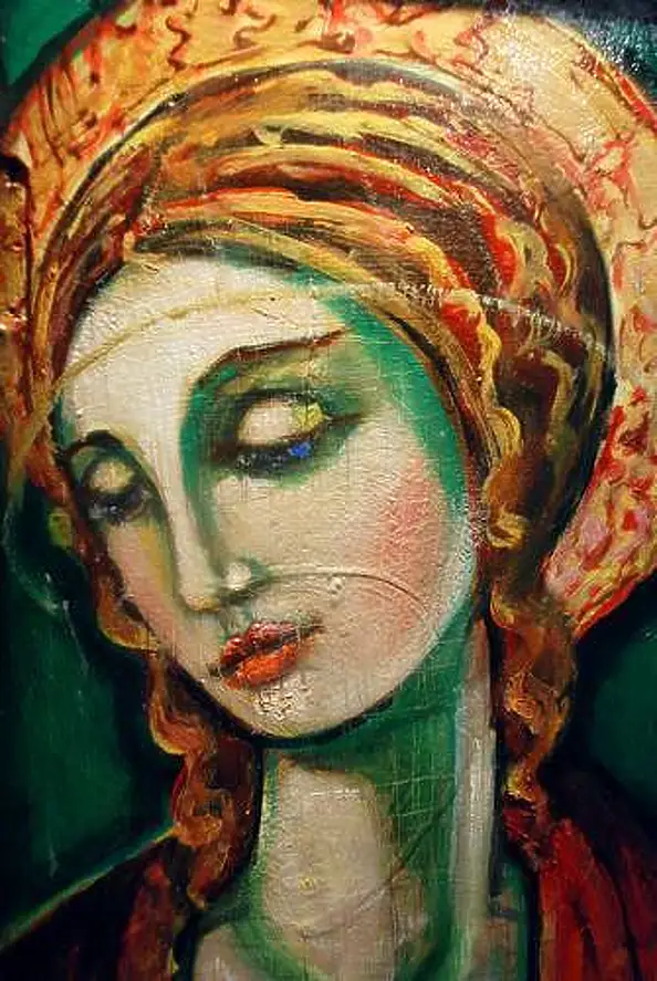 Eugeniusz Molski, Madonna of Dubrovnik, Acrylic painting - canvas, 40 x 55