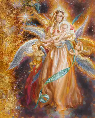 Snieżana Viteckaja, Madonna z Gwiazdą Betlejemską, Obraz olejny - płótno, 80 x 100