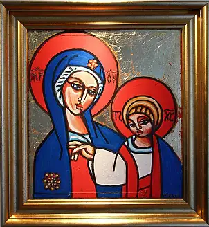 Eugeniusz Molski, Madonna of the Eastern Borderlands, Acrylic painting - canvas, 70 x 64