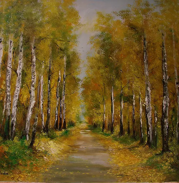 Grażyna Potocka - Magische Gasse 70cm-70cm Ölgemälde