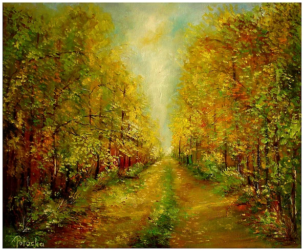 Grażyna Potocka - Magical alley oil painting 50-60cm