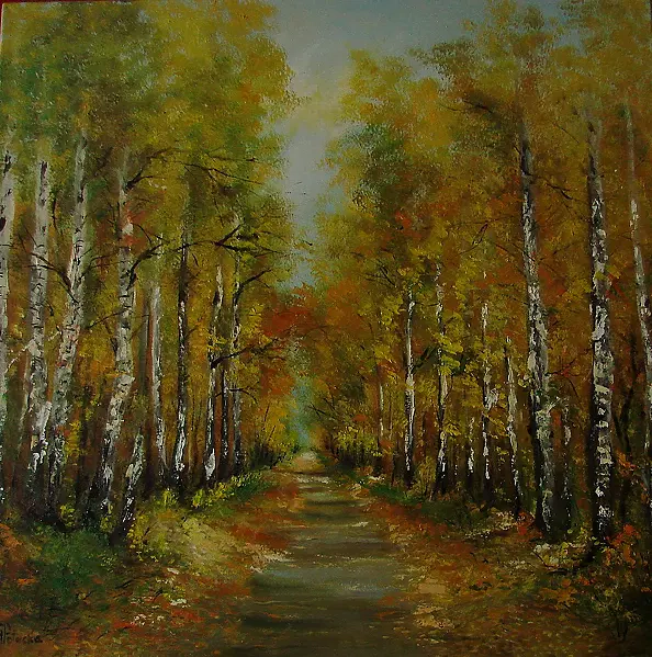 Grażyna Potocka - Magical Alley oil painting 70cm-70cm