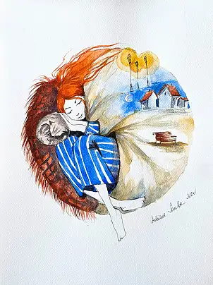 Adriana Laube, "Magic Quilt", Watercolors, Other - paper, 30 x 42