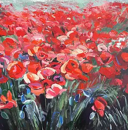 Anna Kowal, Maki 4, Акрилова картина - холст, 65 x 50