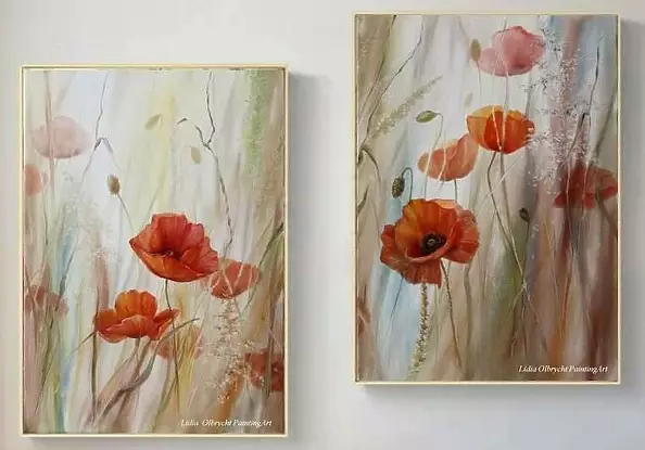 Lidia Olbrycht - Poppies Diptych