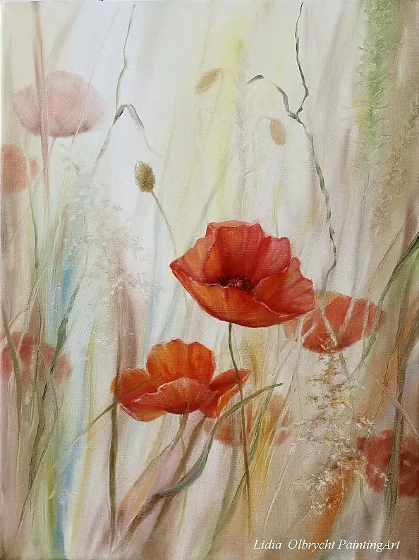 Lidia Olbrycht - Poppies Diptych