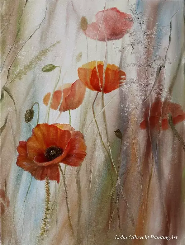 Lidia Olbrycht - Poppies Diptych