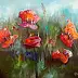Krzysztof Kłosowicz, "Coquelicots XXXIV", Peinture à l'huile - toile, 50 x 40
