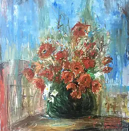 Adrianna Rowecka, Маки, Масляная картина - холст, 65 x 81