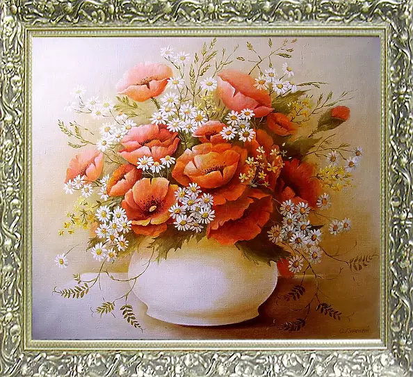 Stanisław Górski - Poppies and camomile