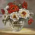 Lidia Olbrycht - Coquelicots - fleurs dans un vase, la nature