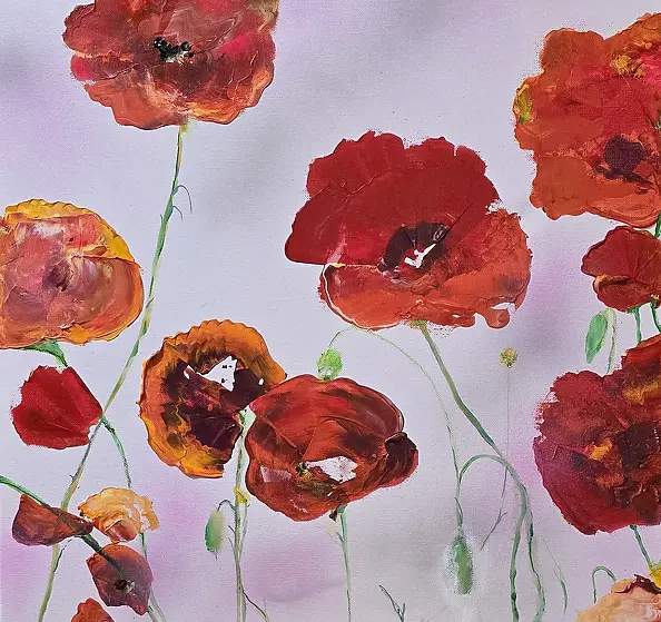 Ewa Mościszko - Poppies on canvas