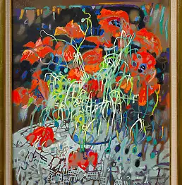 Zbysław Marek Maciejewski, Maki, rok 1997, Obraz olejny - płótno, 60 x 73